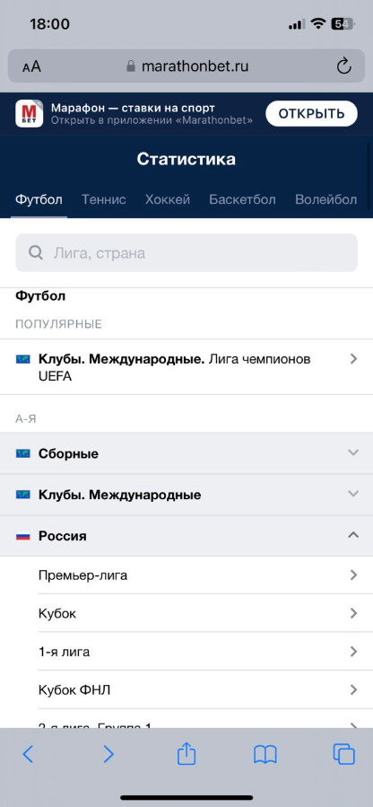 Раздел «Статистика»
