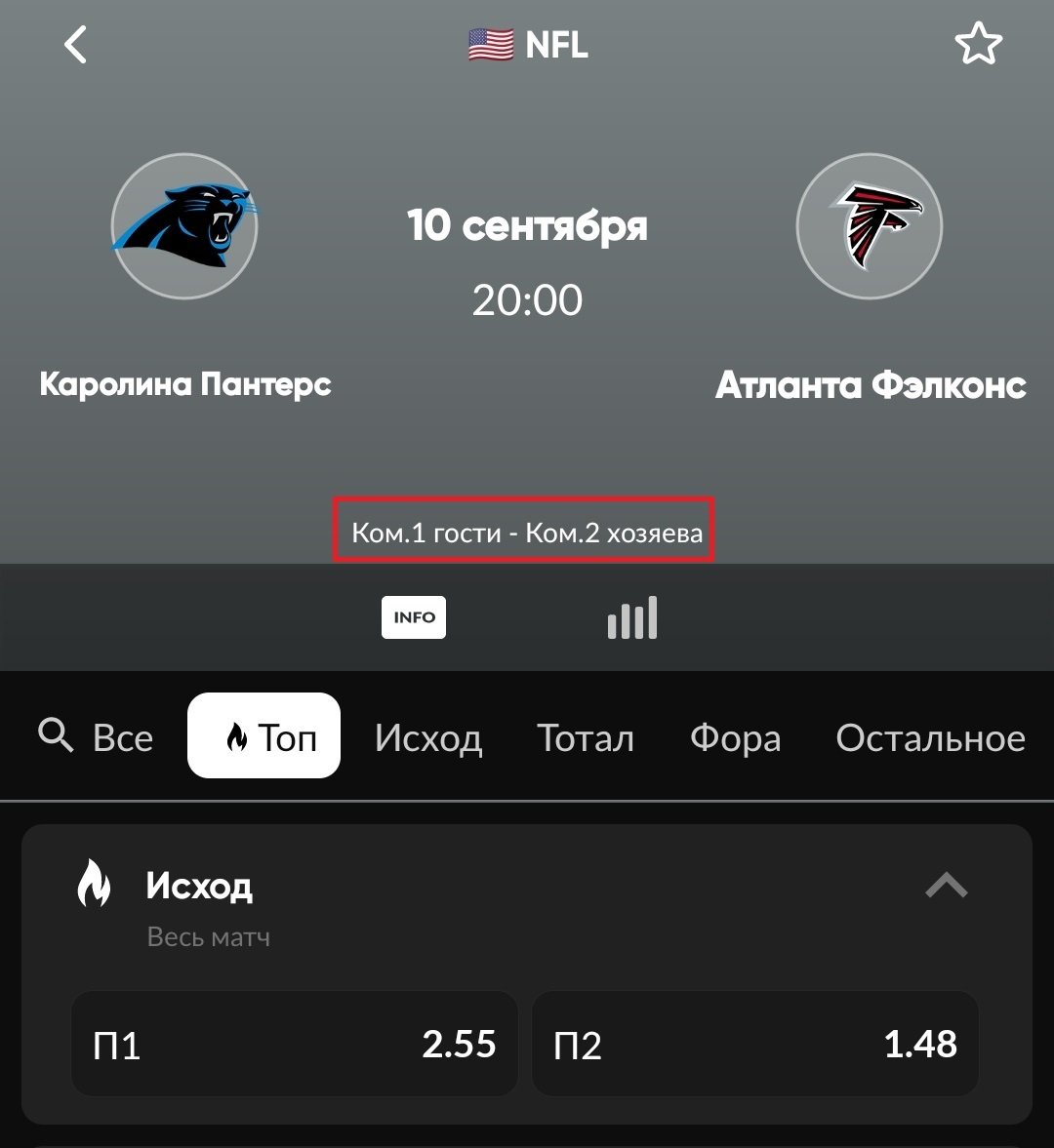 Матч «Атланта» — «Каролина» в BetBoom