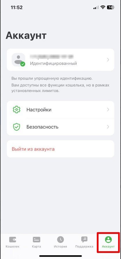 Меню «Аккаунт» в приложении ЕЦУПИС, Варианты полной идентификации, Варианты полной идентификации