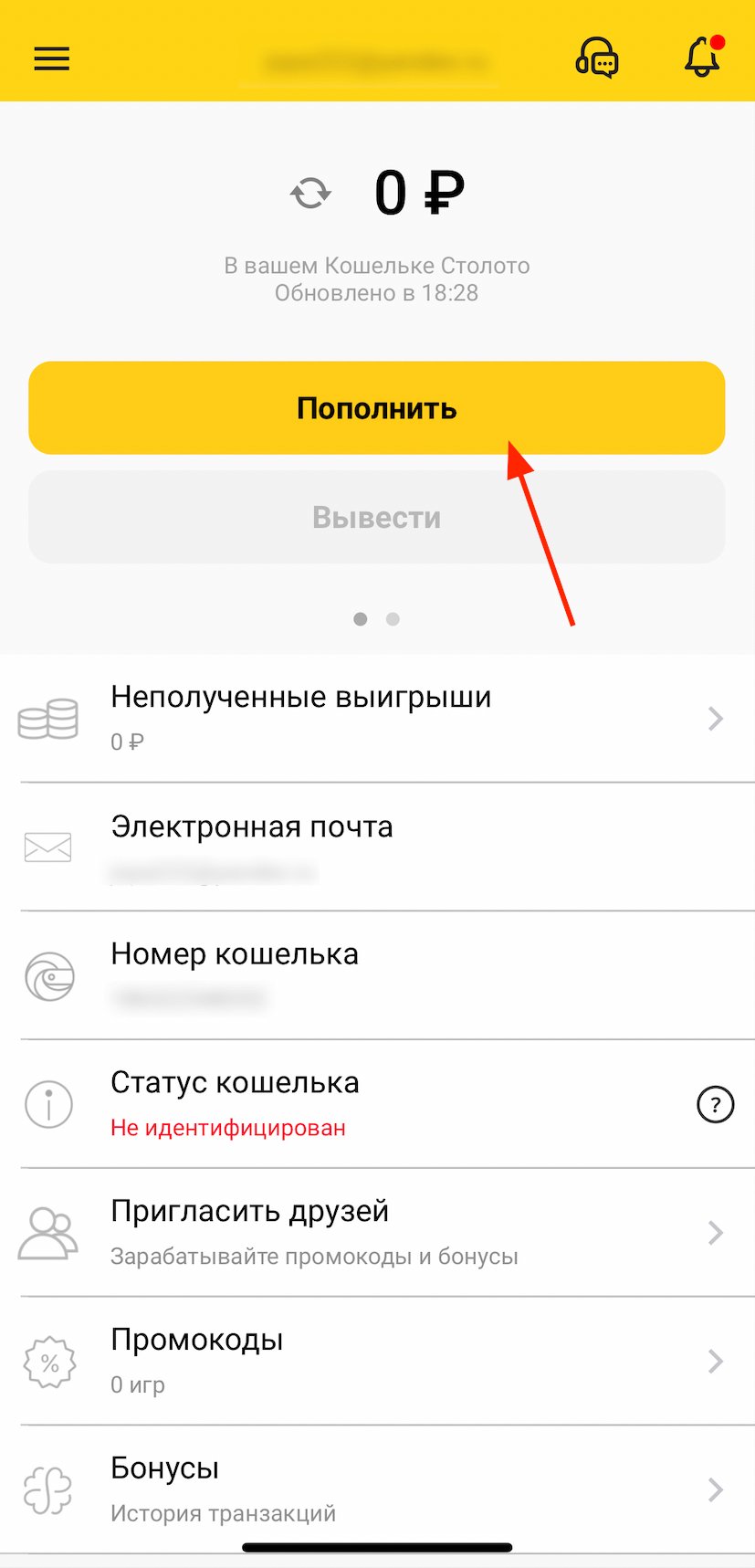 Пополнение счёта в личном кабинете