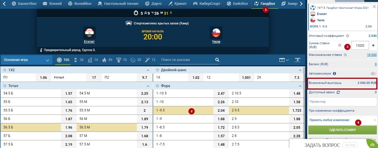 В купоне будут указаны максимальная ставка и возможный выигрыш