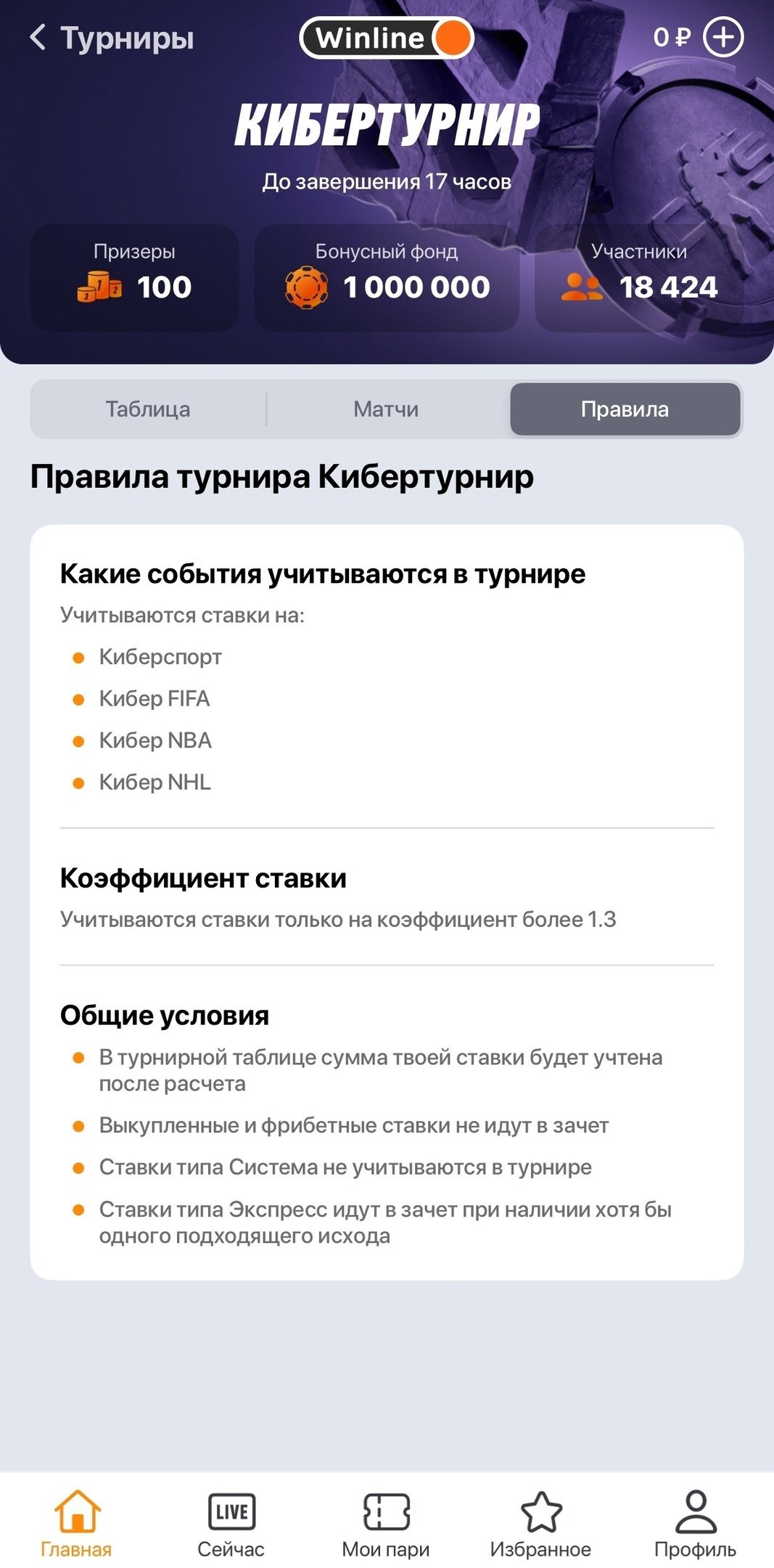 Правила турнира