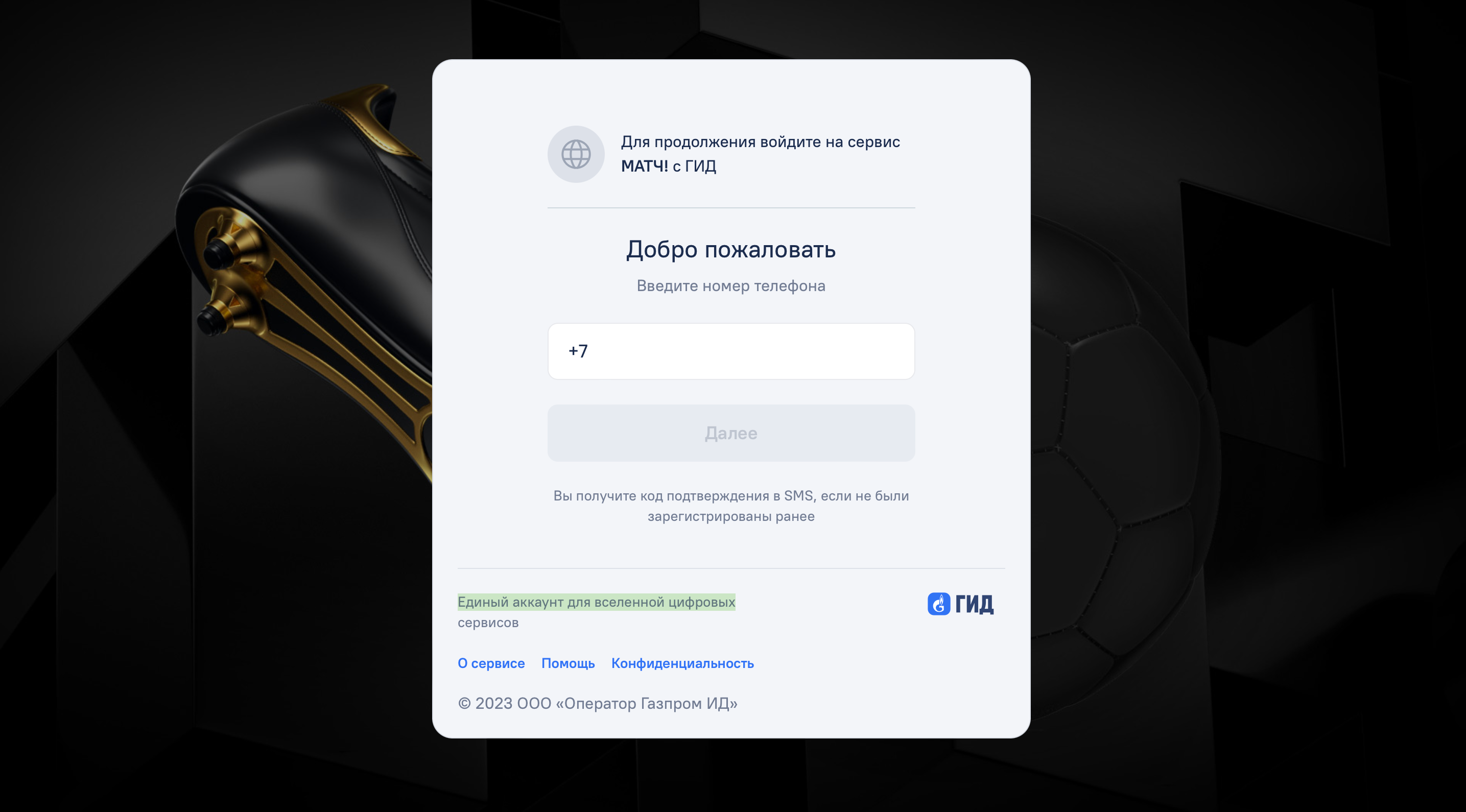 Авторизация в ГИД возможна по российскому телефону