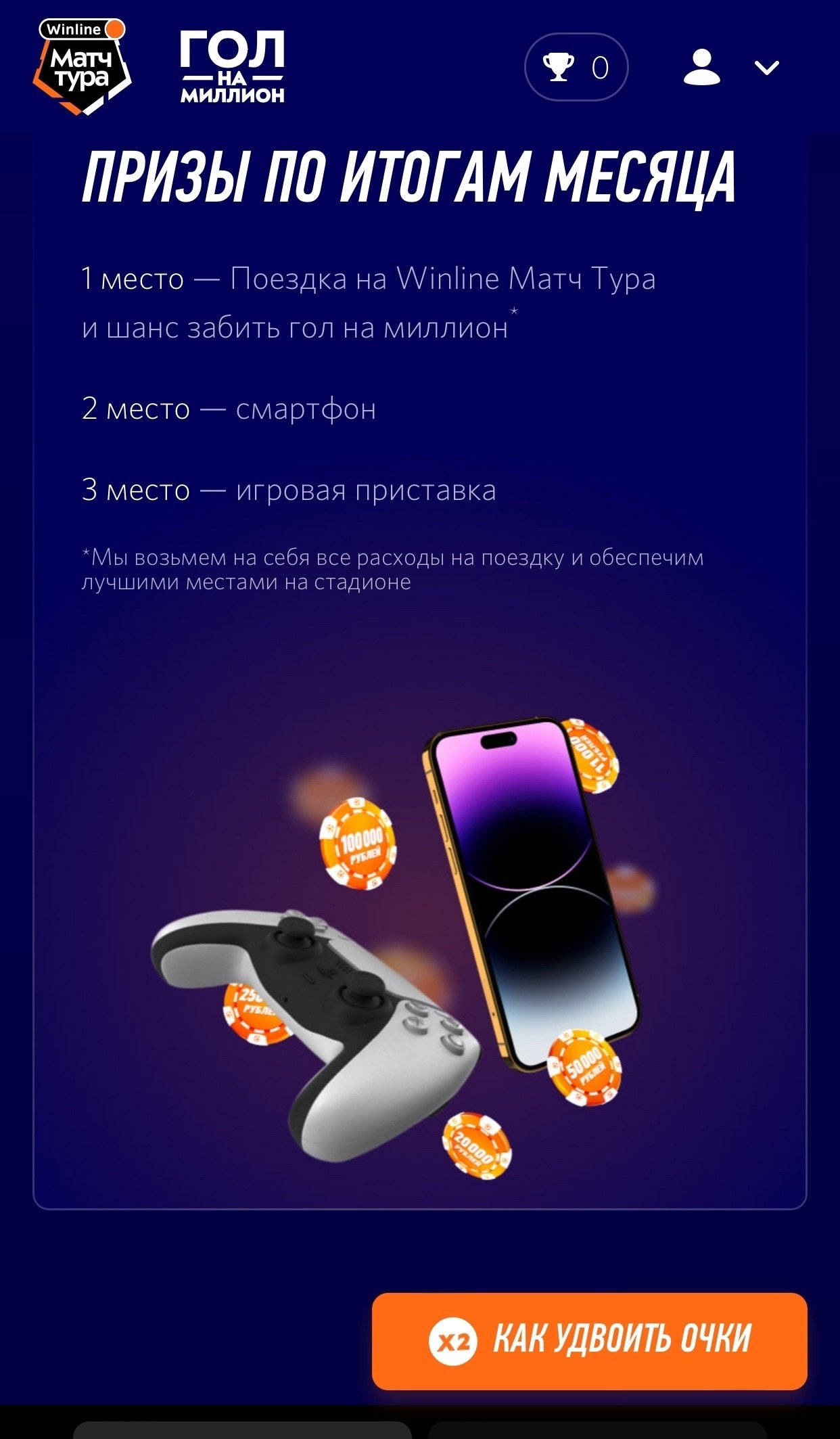 Награды за попадание в топ месяца