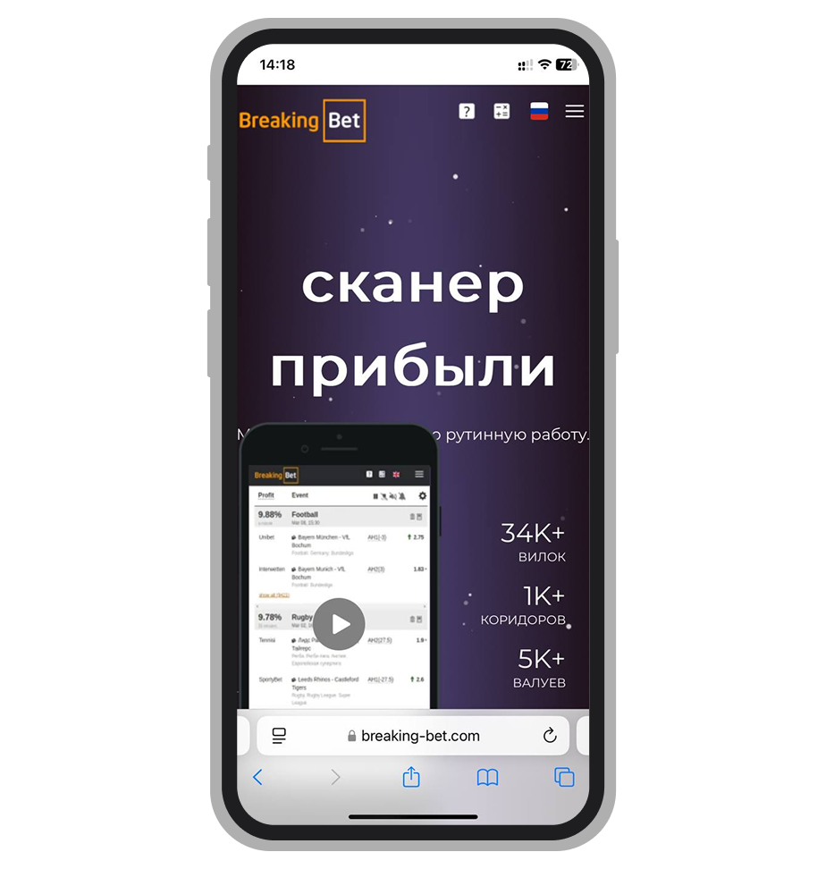 Главная сайта Breaking Bet