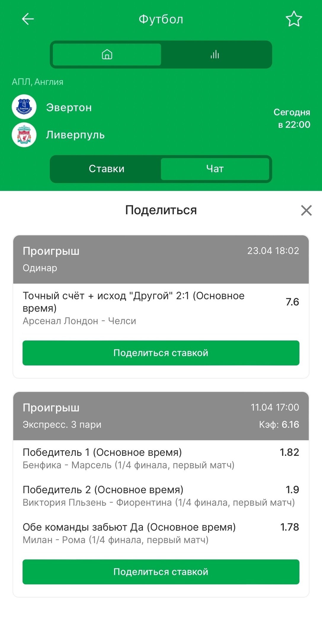 Публикация сыгравших пари