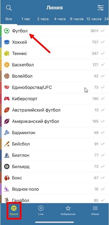 Выбор ставок на футбол на официальном сайте Betcity